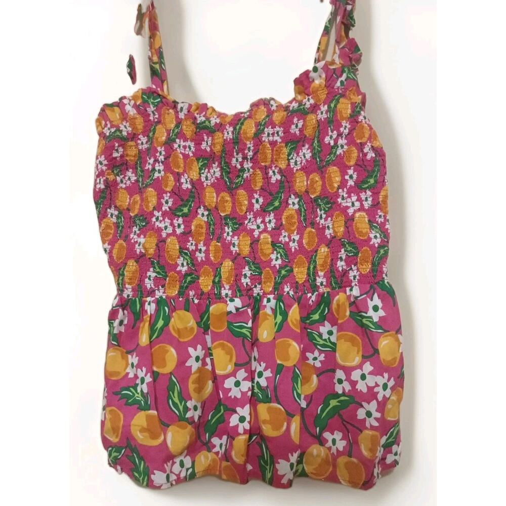 Draper James Dixie Rose Orange Blossom Taylor Smocked Top Sz S - Picture 2 of 12